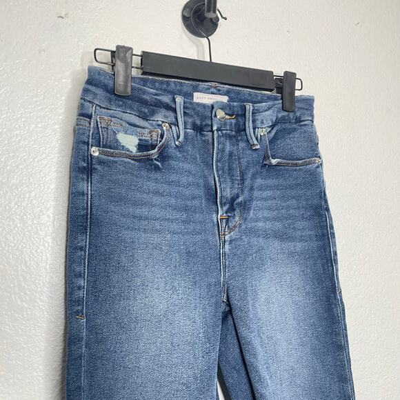 Good American Womens Jeans Size 2 Medium Wash Skinny Leg Distressed Denim - Picture 10 of 12